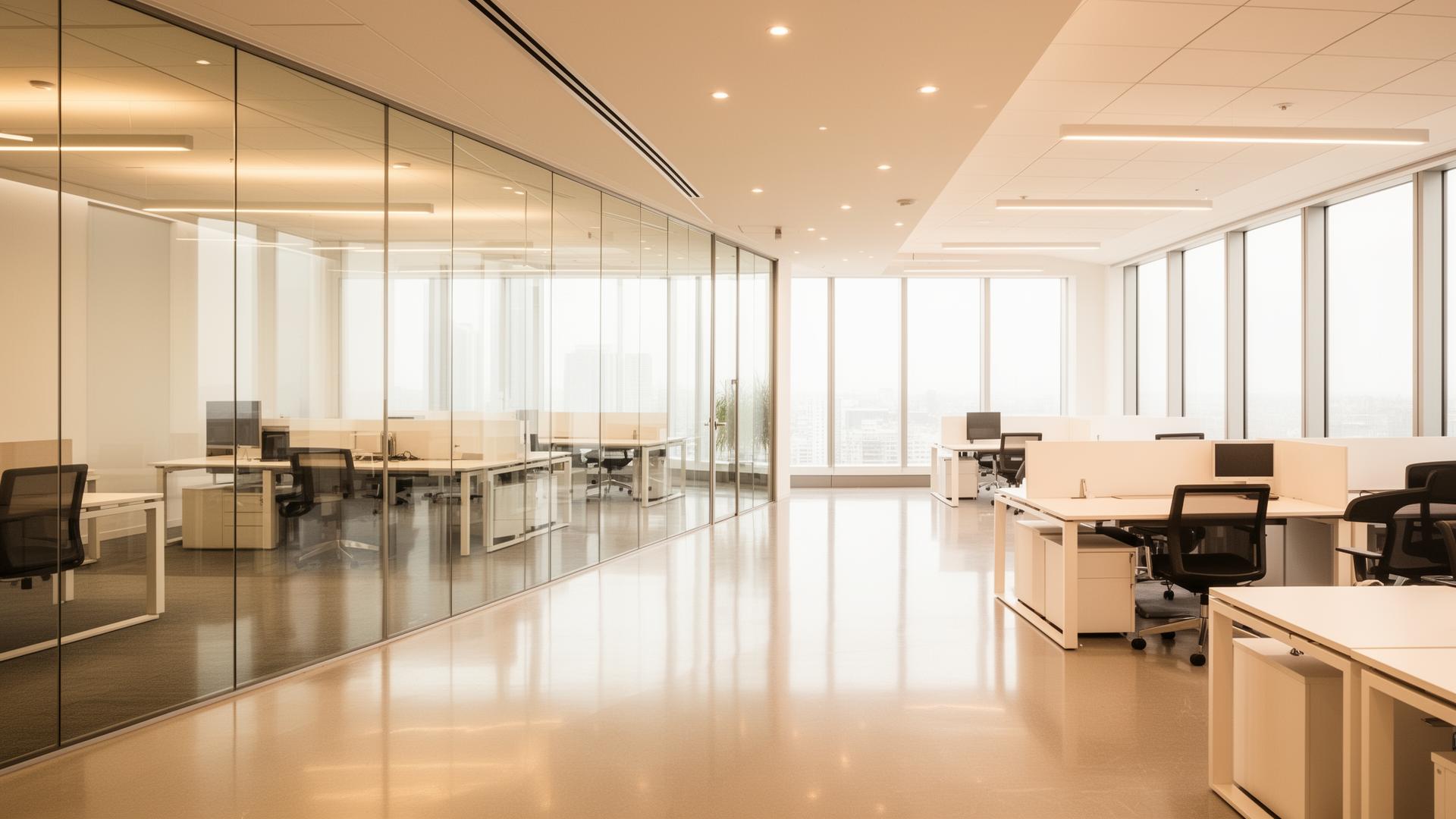 Bureau commercial propre et moderne